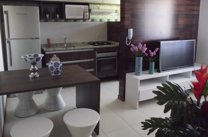 Cozinha apartamento decorado Condomínio das Pedras
